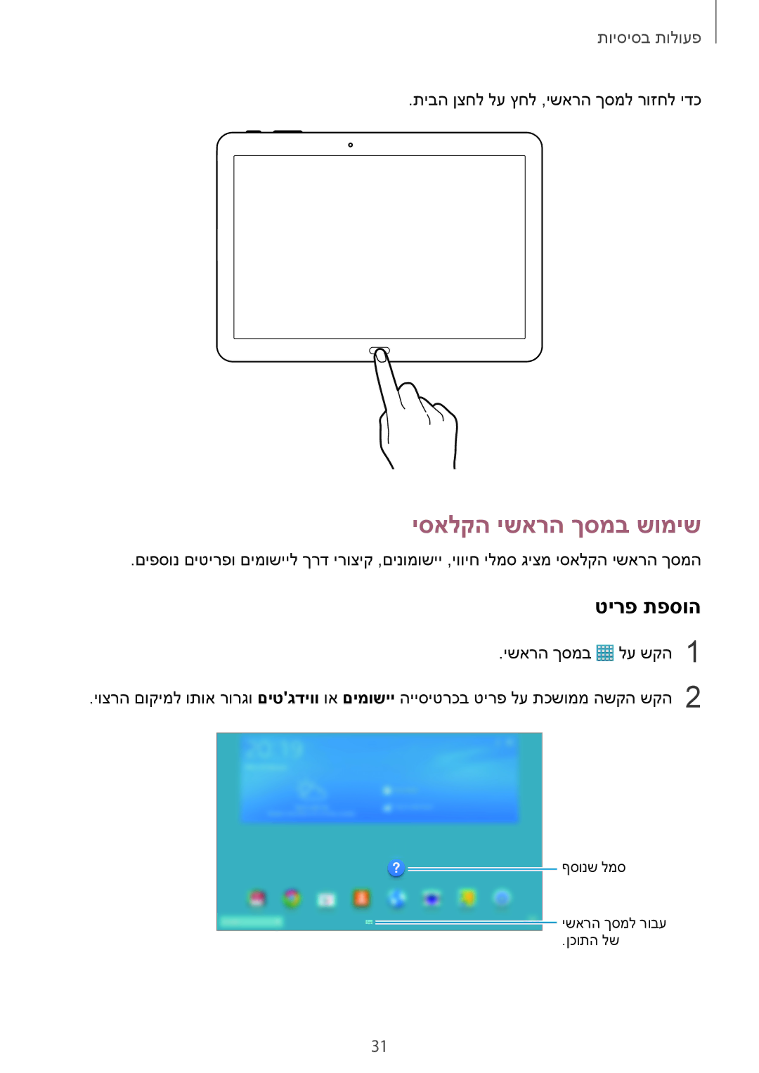 Samsung SM-T520NZWASEE, SM-T520NZKASEE, SM-T520XZWAILO, SM-T520NZKAILO, SM-T520NZWAILO יסאלקה ישארה ךסמב שומיש, טירפ תפסוה 