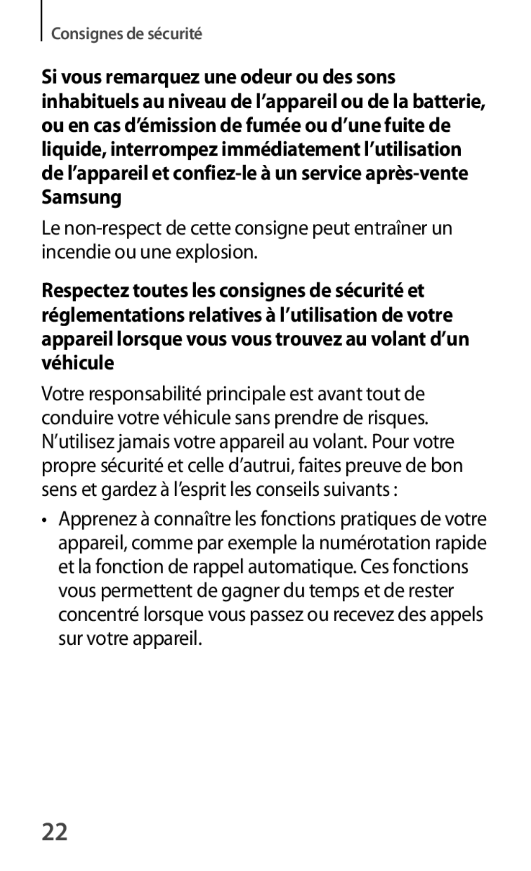 Samsung SM-T520XZWAXEF, SM-T520NZKAXEF, SM-T520NZWAXEF manual Si vous remarquez une odeur ou des sons 