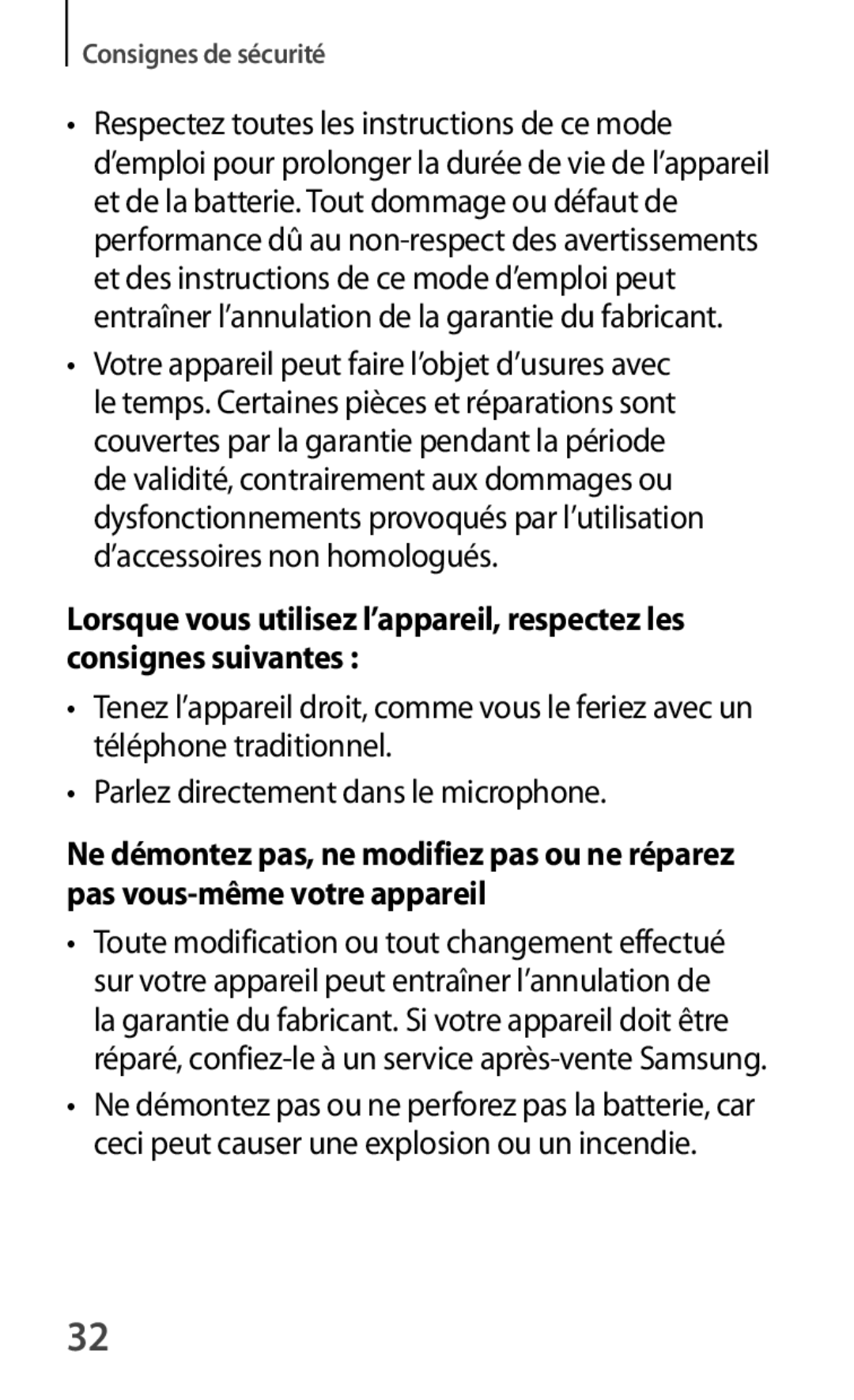 Samsung SM-T520NZWAXEF, SM-T520NZKAXEF, SM-T520XZWAXEF manual Respectez toutes les instructions de ce mode 