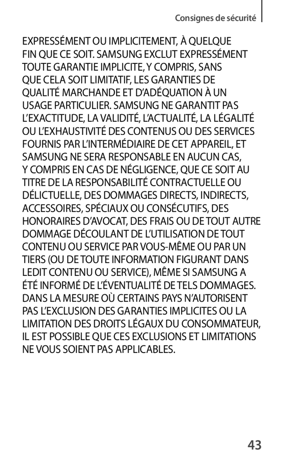 Samsung SM-T520XZWAXEF, SM-T520NZKAXEF, SM-T520NZWAXEF manual Consignes de sécurité 