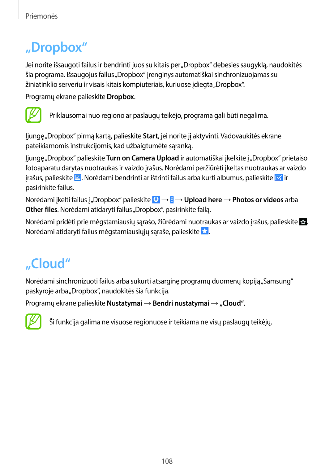 Samsung SM-T520NZWABAL, SM-T520NZKASEB, SM-T520NZWASEB manual „Dropbox, „Cloud 