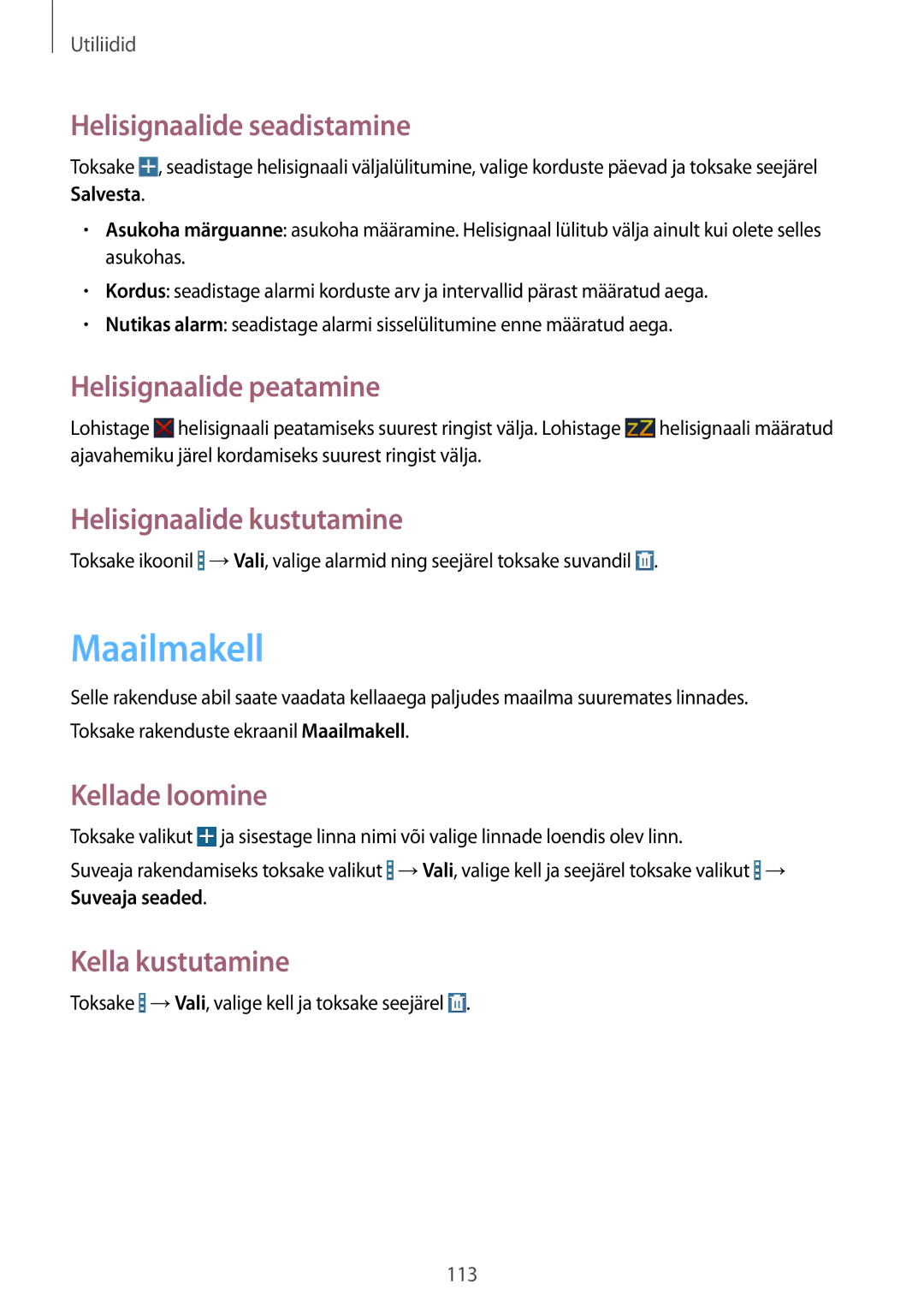 Samsung SM-T520NZWASEB, SM-T520NZWABAL, SM-T520NZKASEB manual Maailmakell 