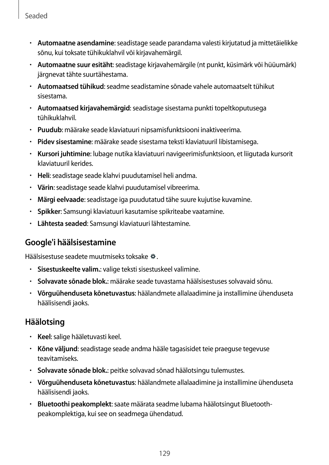 Samsung SM-T520NZWABAL, SM-T520NZKASEB, SM-T520NZWASEB manual Googlei häälsisestamine, Häälotsing 