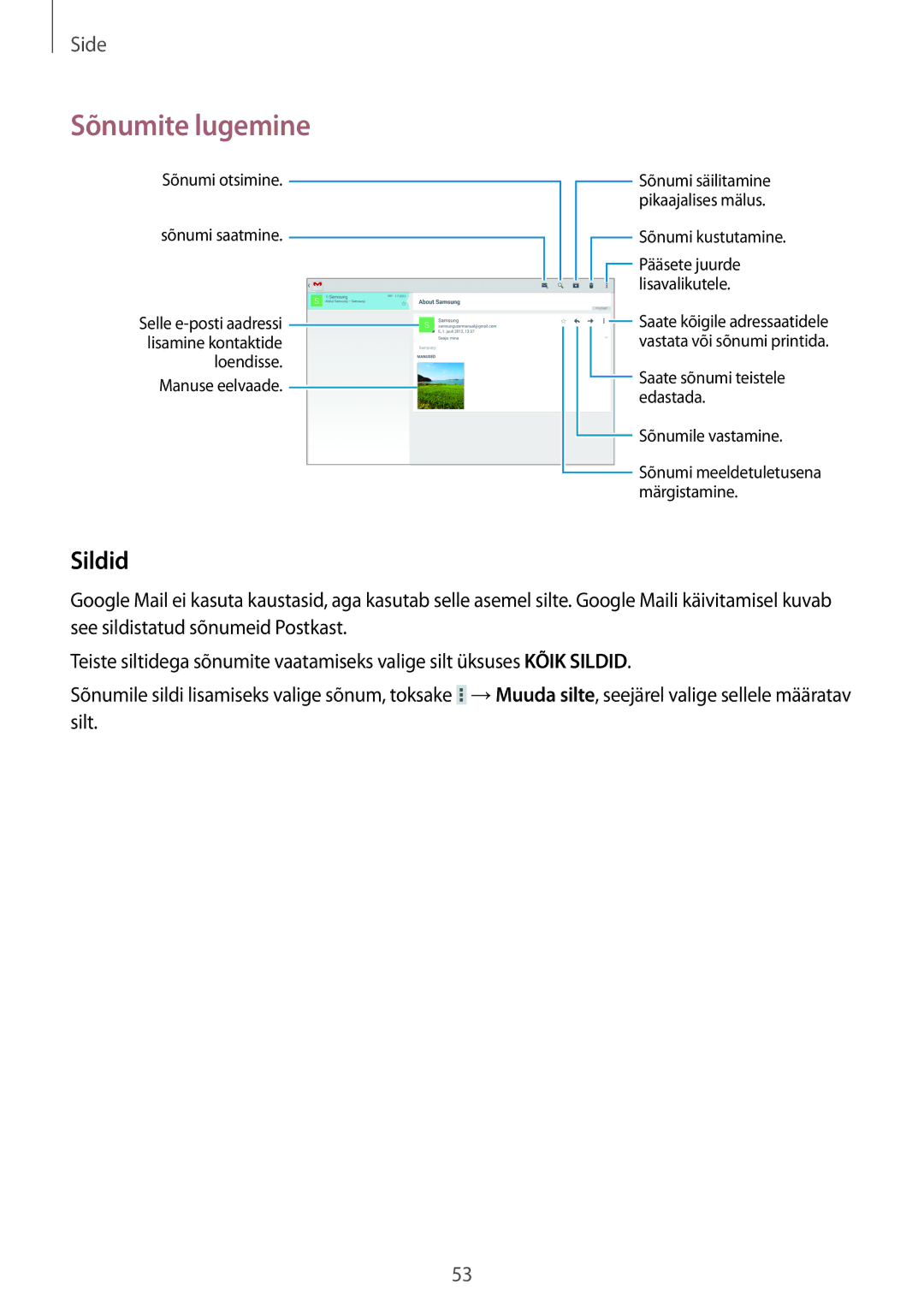 Samsung SM-T520NZWASEB, SM-T520NZWABAL, SM-T520NZKASEB manual Sildid 