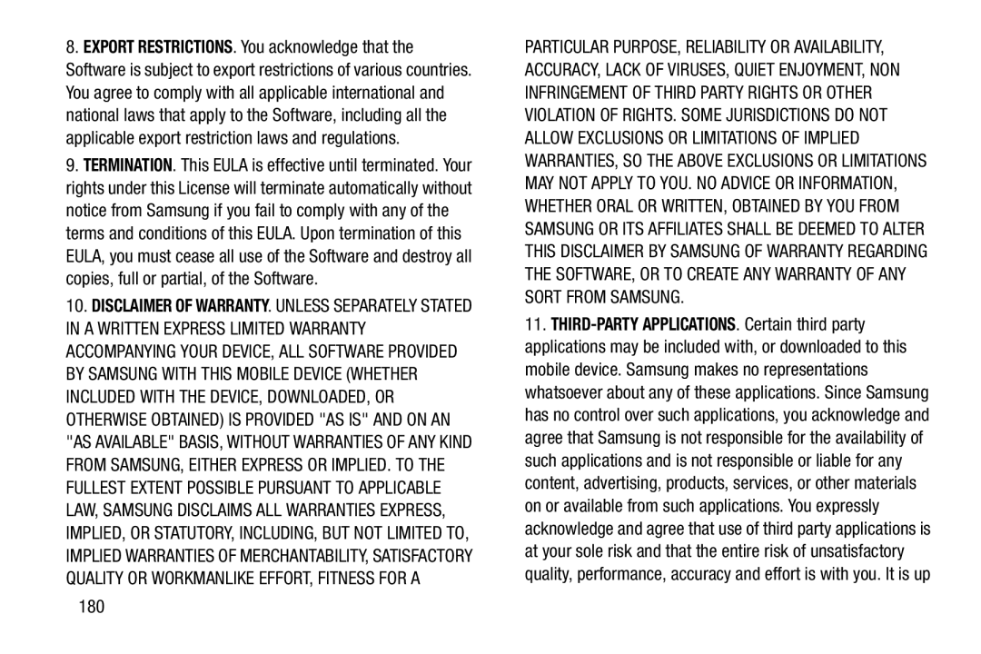 Samsung SM-T520NZWAXAR, SM-T520NZKAXAR user manual 180 