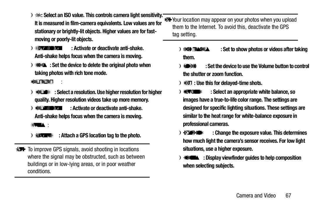 Samsung SM-T520NZKAXAR, SM-T520NZWAXAR user manual Video recorder, Settings, Timer Use this for delayed-time shots 