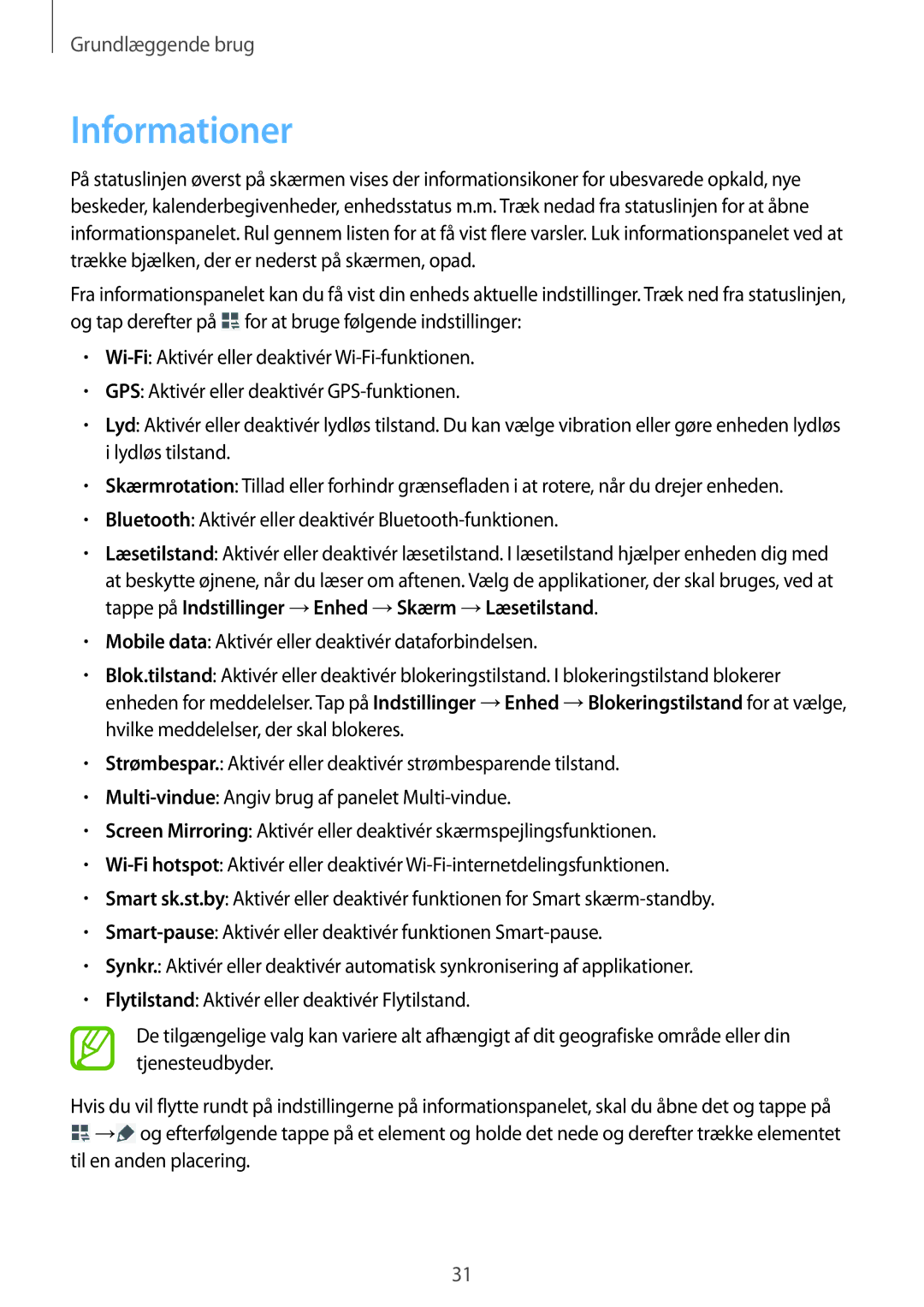 Samsung SM-T525NZWANEE, SM-T525NZKANEE manual Informationer 