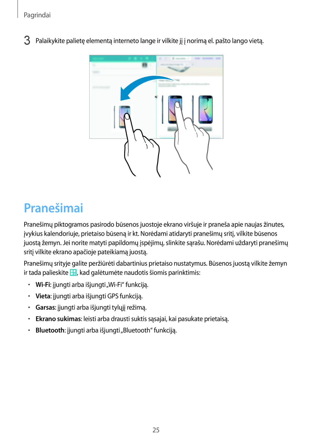 Samsung SM-T530NYKASEB, SM-T530NZWASEB manual Pranešimai 