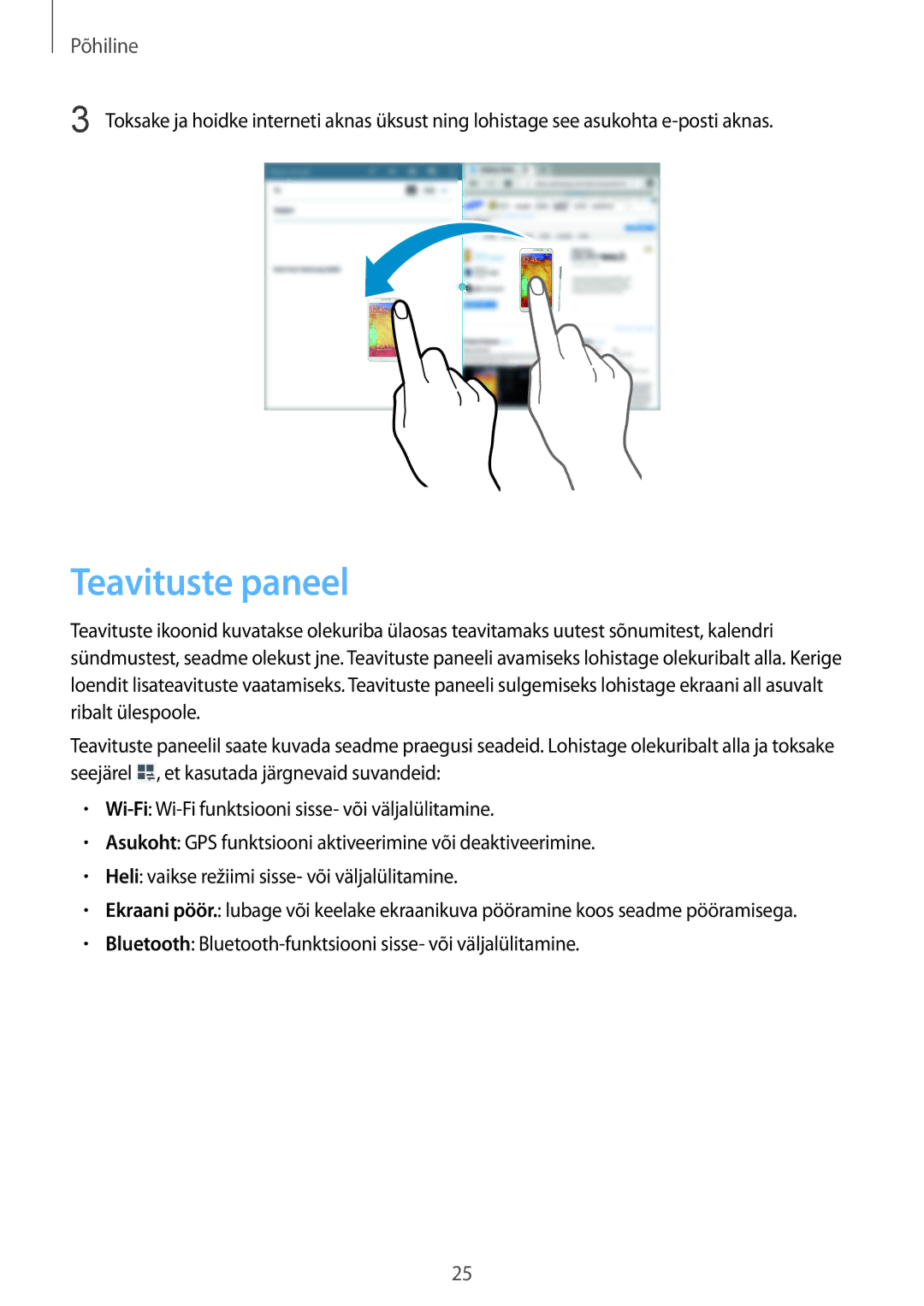 Samsung SM-T530NYKASEB, SM-T530NZWASEB manual Teavituste paneel 