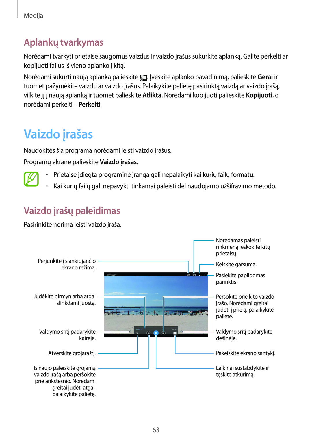 Samsung SM-T530NYKASEB, SM-T530NZWASEB manual Vaizdo įrašas, Pasirinkite norimą leisti vaizdo įrašą 