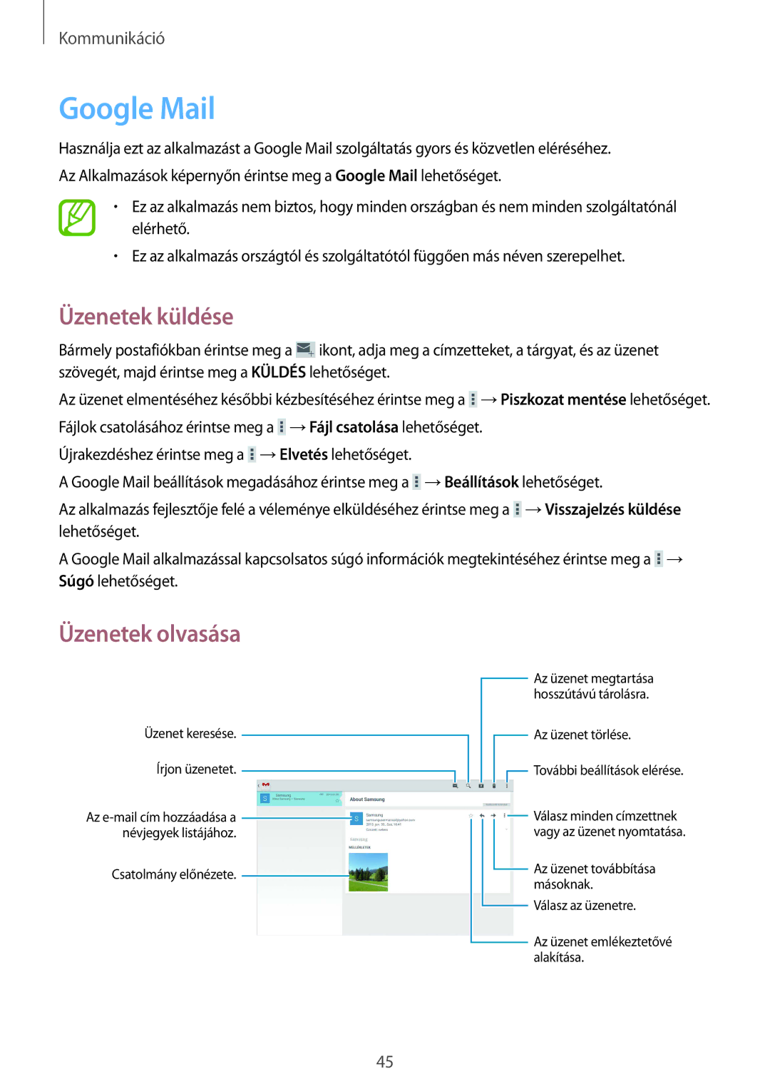 Samsung SM-T530NZWAXEH manual Google Mail 