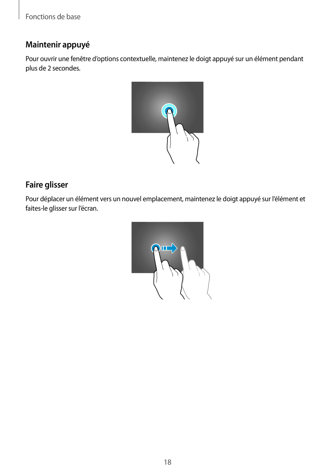 Samsung SM-T530NZWEXEF, SM-T530NZWAXEF, SM-T530NYKAXEF manual Maintenir appuyé, Faire glisser 