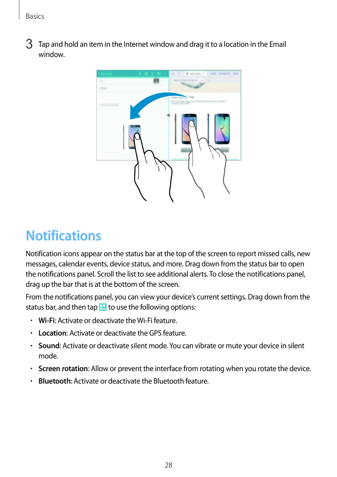 Samsung SM-T531NYKASER, SM-T531NZWASER manual Notifications 