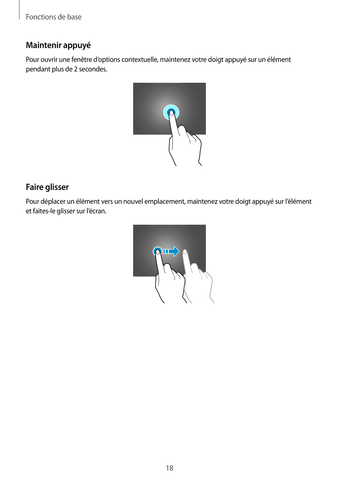 Samsung SM-T533NYKAXEF, SM-T533NZWEXEF, SM-T533NZWAXEF manual Maintenir appuyé, Faire glisser 