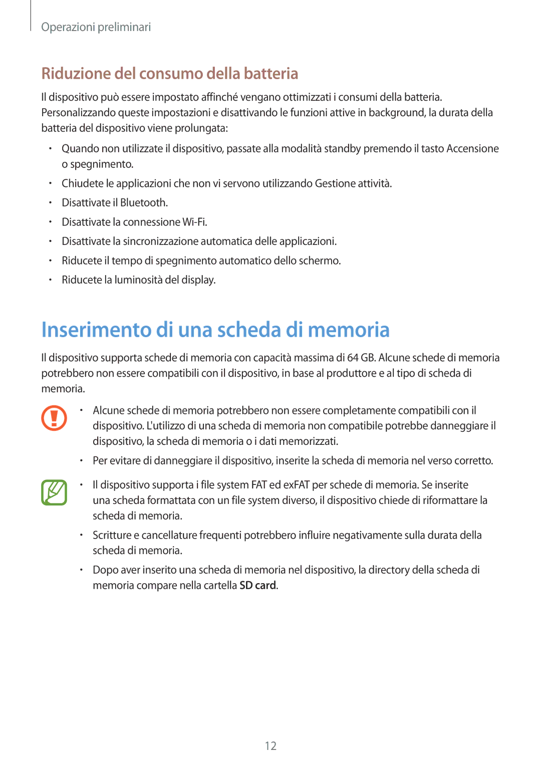 Samsung SM-T533NZWAAUT, SM-T533NZWAITV manual Inserimento di una scheda di memoria, Riduzione del consumo della batteria 