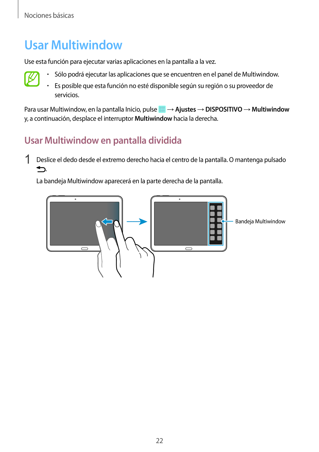 Samsung SM-T533NYKAPHE, SM-T533NZWAPHE, SM-T533NZWAXEH manual Usar Multiwindow en pantalla dividida 