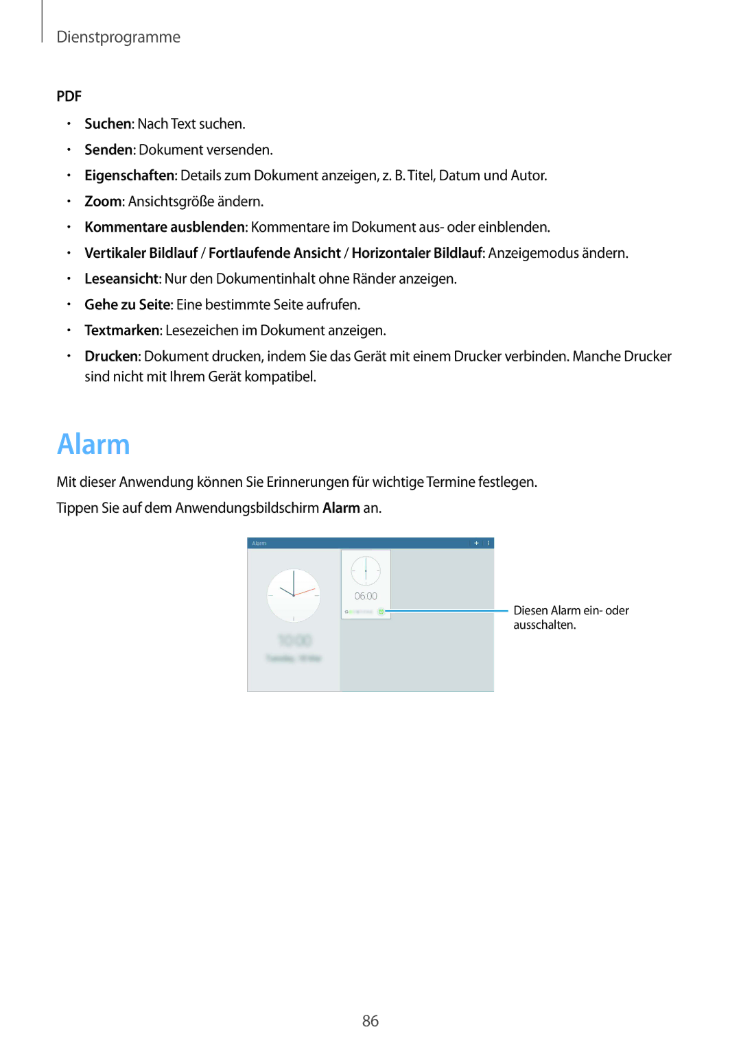 Samsung SM-T535NZWATPH, SM-T535NYKAATO, SM-T535NZWAXEO, SM-T535NYKATPH, SM-T535NYKACOS, SM-T535NYKABTU, SM-T535NZWASEB Alarm 