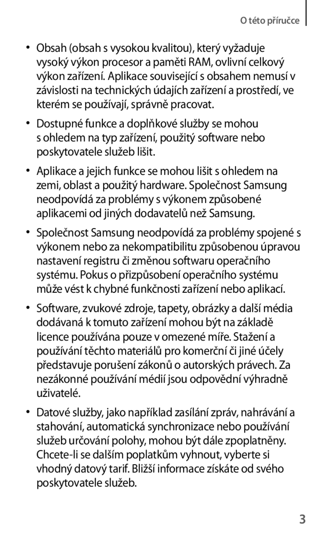 Samsung SM-T535NYKAEUR, SM-T535NYKAATO, SM-T535NZWAXEO, SM-T535NZWAEUR, SM-T535NZWAATO, SM-T535NZWAAUT manual Této příručce 