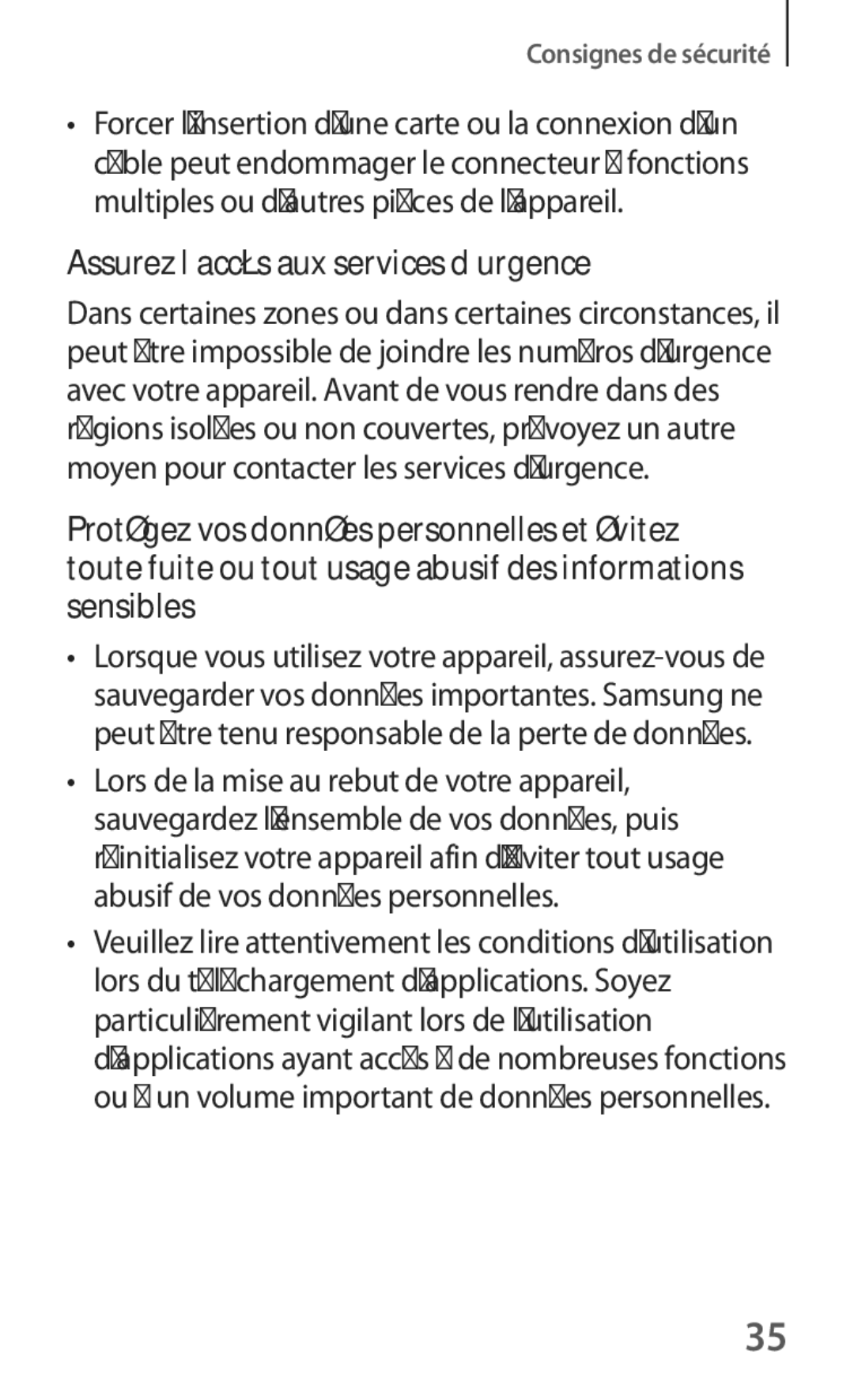 Samsung SM-T535NZWAXEF, SM-T535NZWAFTM manual Assurez l’accès aux services d’urgence 