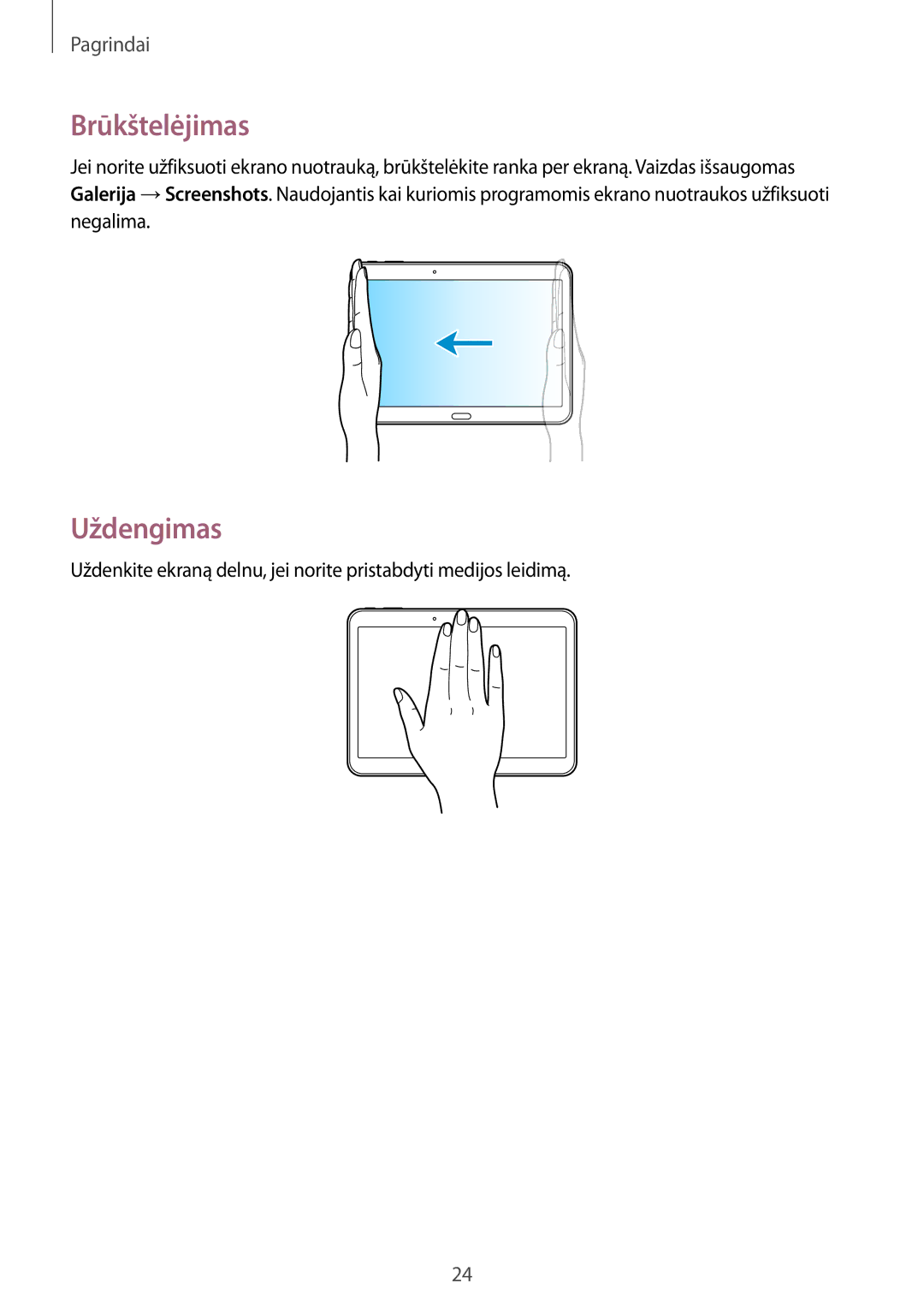 Samsung SM-T535NZWASEB, SM-T535NYKASEB manual Brūkštelėjimas, Uždengimas 