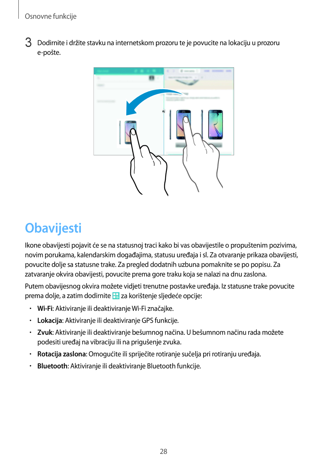 Samsung SM-T535NZWASEE, SM-T535NZWACRO, SM-T535NYKASEE, SM-T535NZWAVIP manual Obavijesti 