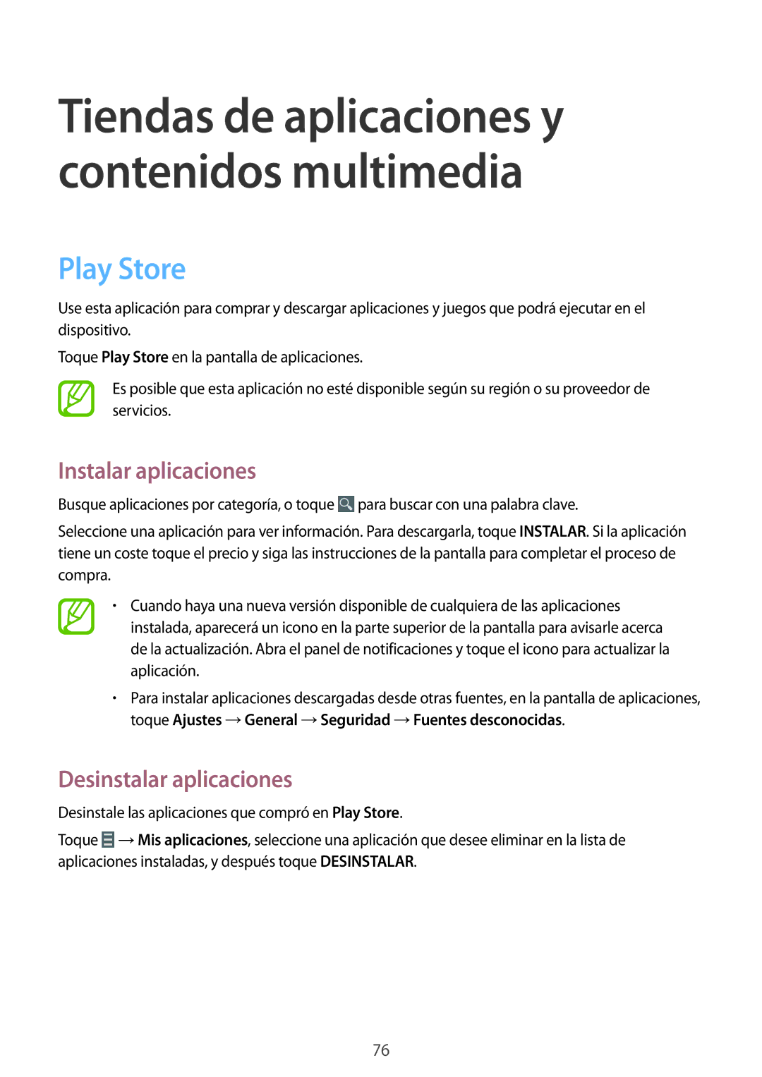 Samsung SM-T535NZWAATL, SM-T535NZWATPH, SM-T535NZWAXEO manual Tiendas de aplicaciones y contenidos multimedia, Play Store 