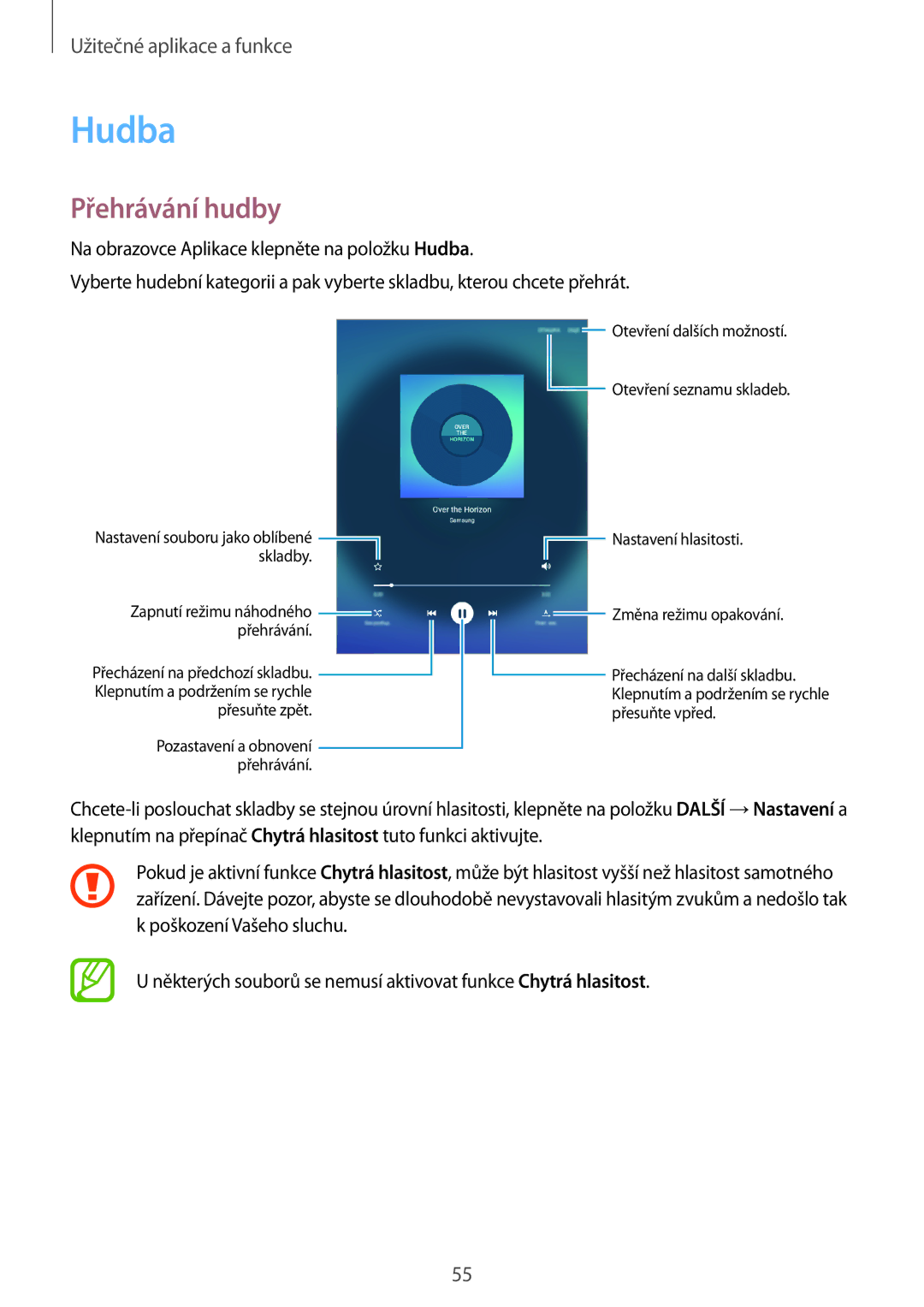 Samsung SM-T550NZWAXSK, SM-T550NZKAAUT, SM2T550NZWAXEZ, SM2T550NZKAXEZ, SM-T550NZWAEUR, SM-T550NZKAXEZ Hudba, Přehrávání hudby 