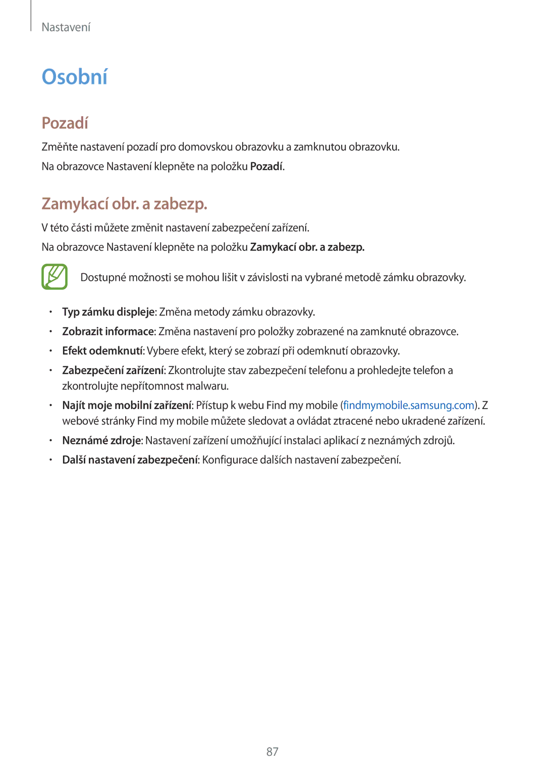 Samsung SM-T550NZWAATO, SM-T550NZKAAUT, SM2T550NZWAXEZ, SM2T550NZKAXEZ, SM-T550NZWAEUR Osobní, Pozadí, Zamykací obr. a zabezp 