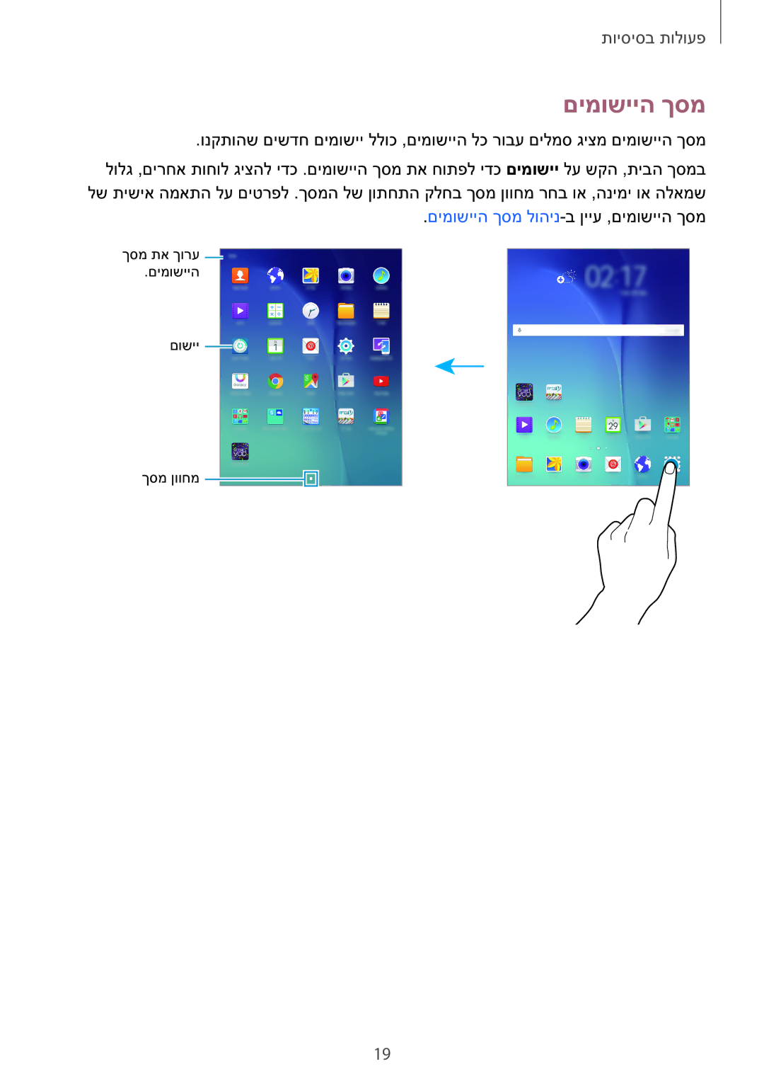 Samsung SM-T550NZKAILO manual םימושייה ךסמ 