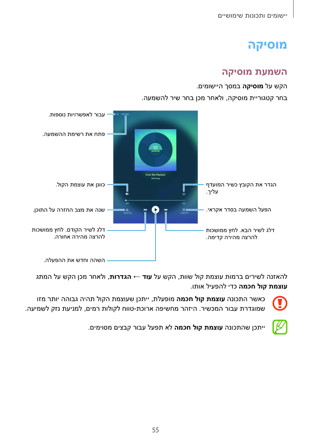 Samsung SM-T550NZKAILO manual הקיסומ תעמשה 