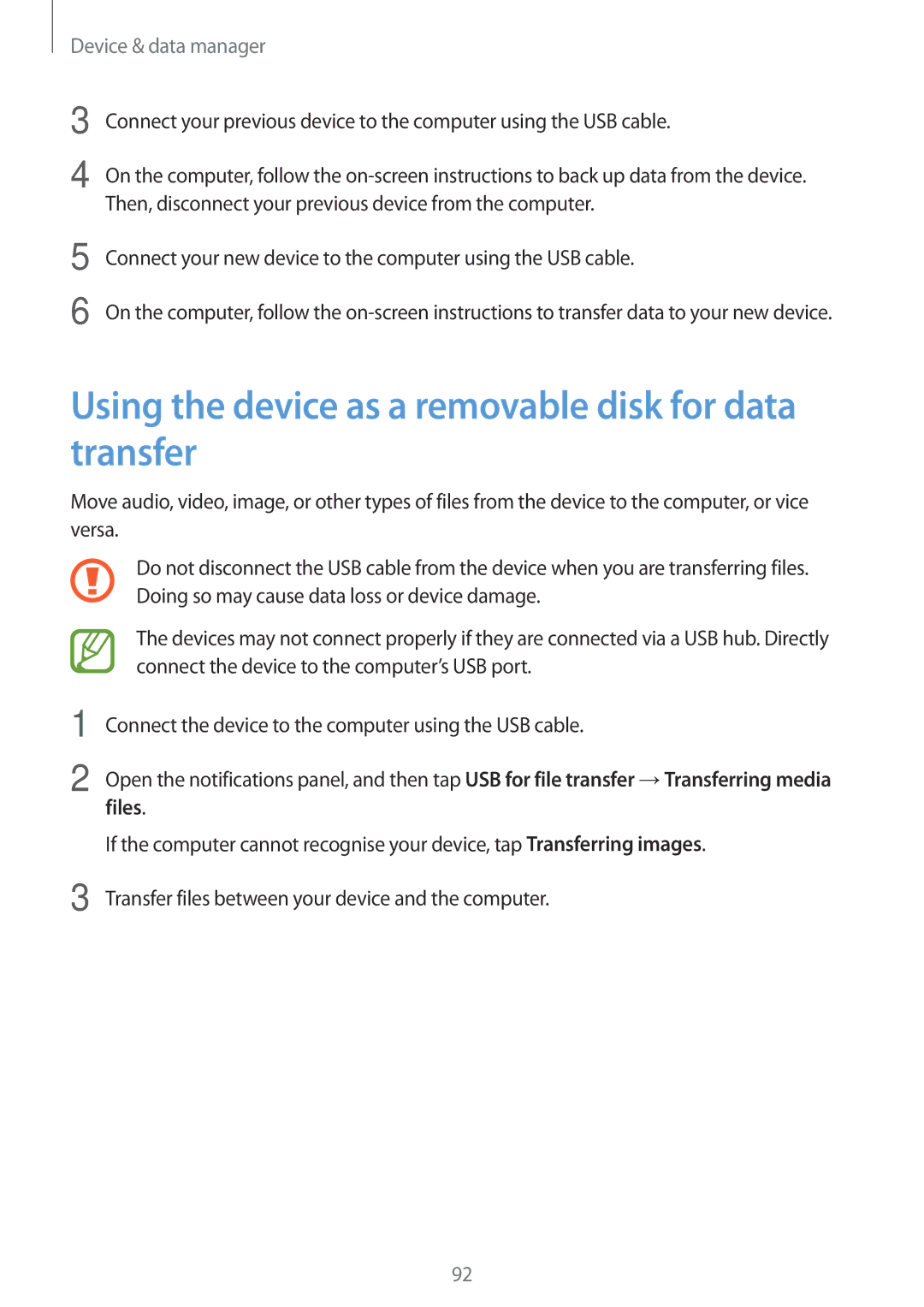 Samsung SM-T550NZWEXEF, SM-T550NZWADBT, SM-T550NZKADBT manual Using the device as a removable disk for data transfer, Files 