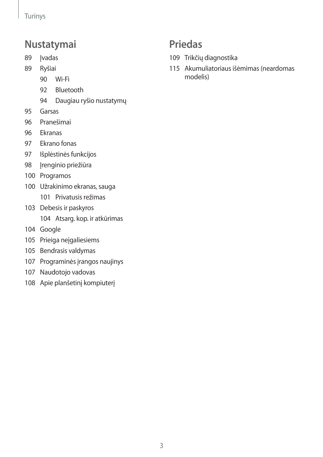 Samsung SM-T550NZWASEB, SM-T550NZKASEB, SM-P550NZKASEB manual Priedas 