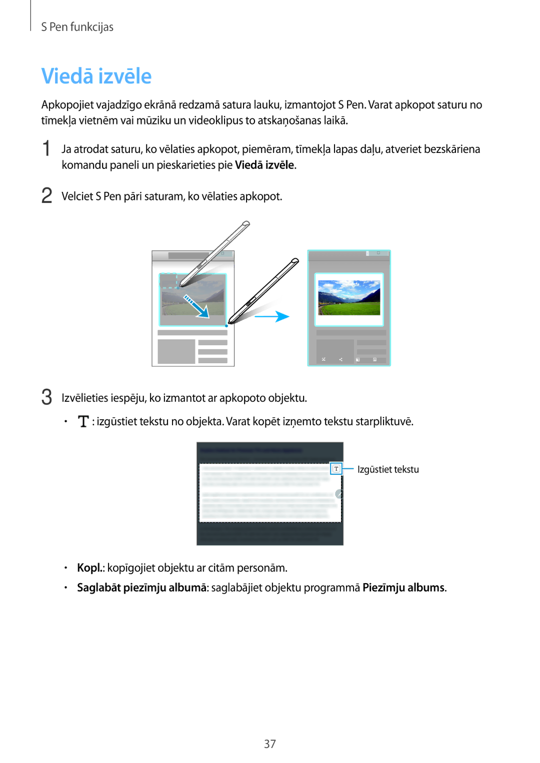 Samsung SM-T550NZKASEB, SM-T550NZWASEB, SM-P550NZKASEB manual Viedā izvēle 