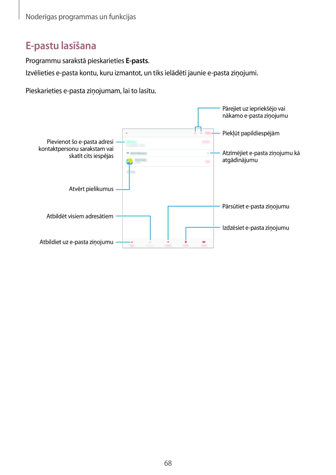 Samsung SM-P550NZKASEB, SM-T550NZWASEB, SM-T550NZKASEB manual Pastu lasīšana 