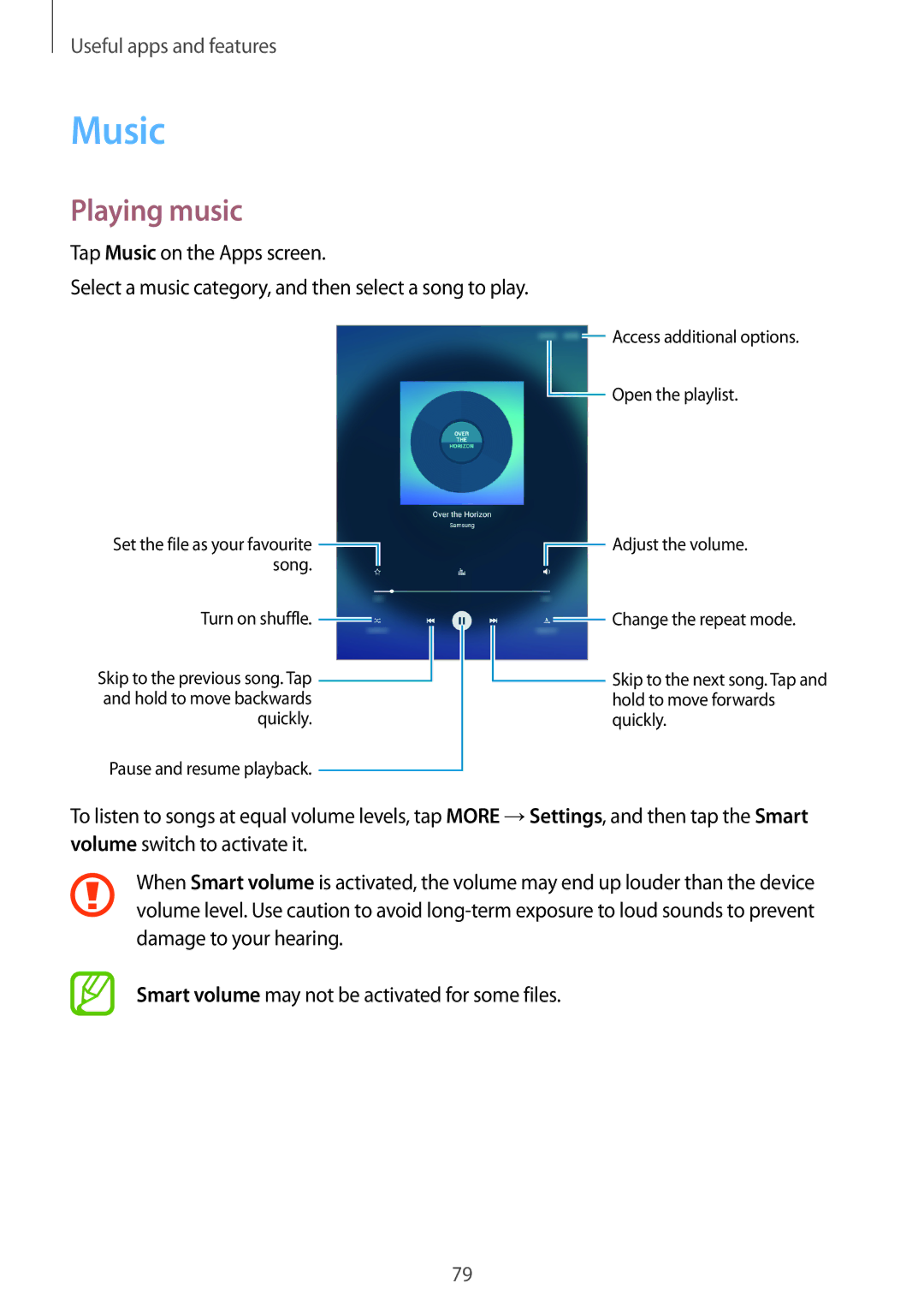 Samsung SM-T355YZWAXXV, SM-T555NZAAKSA, SM-T555NZWAKSA, SM-P555NZWAKSA, SM-T555NZKASEE, SM-P555NZBAKSA Music, Playing music 