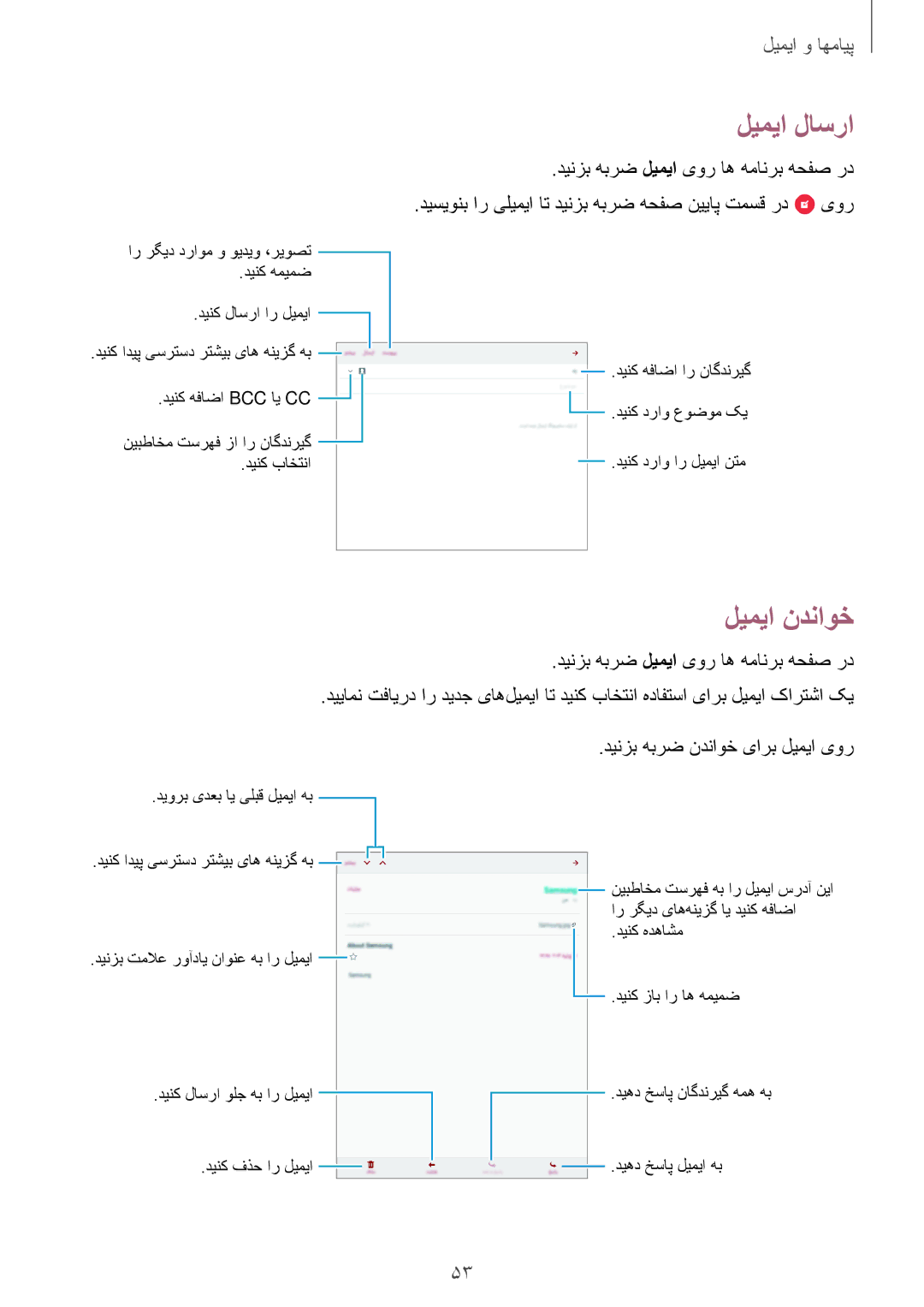 Samsung SM-T555NZWAKSA, SM-T555NZAAKSA, SM-T555NZKASEE, SM-T555NZBAKSA manual لیمیا لاسرا, لیمیا ندناوخ 