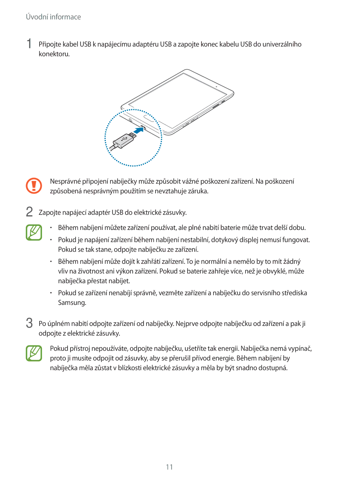 Samsung SM-T555NZKAO2C, SM-T555NZKAAUT, SM-T555NZKAATO, SM-T555NZKAEUR, SM2T555NZWATMS, SM-T555NZWAXSK manual Úvodní informace 