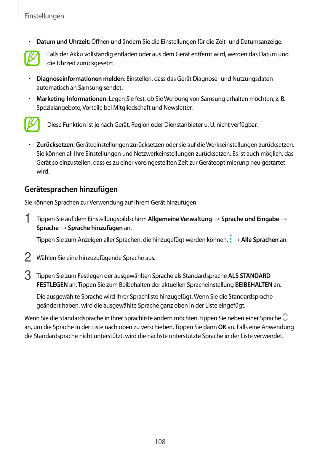 Samsung SM-T555NZWADBT, SM-T555NZKAAUT, SM-T555NZKAATO, SM-T555NZKASEB, SM-T555NZKATPH manual Gerätesprachen hinzufügen 