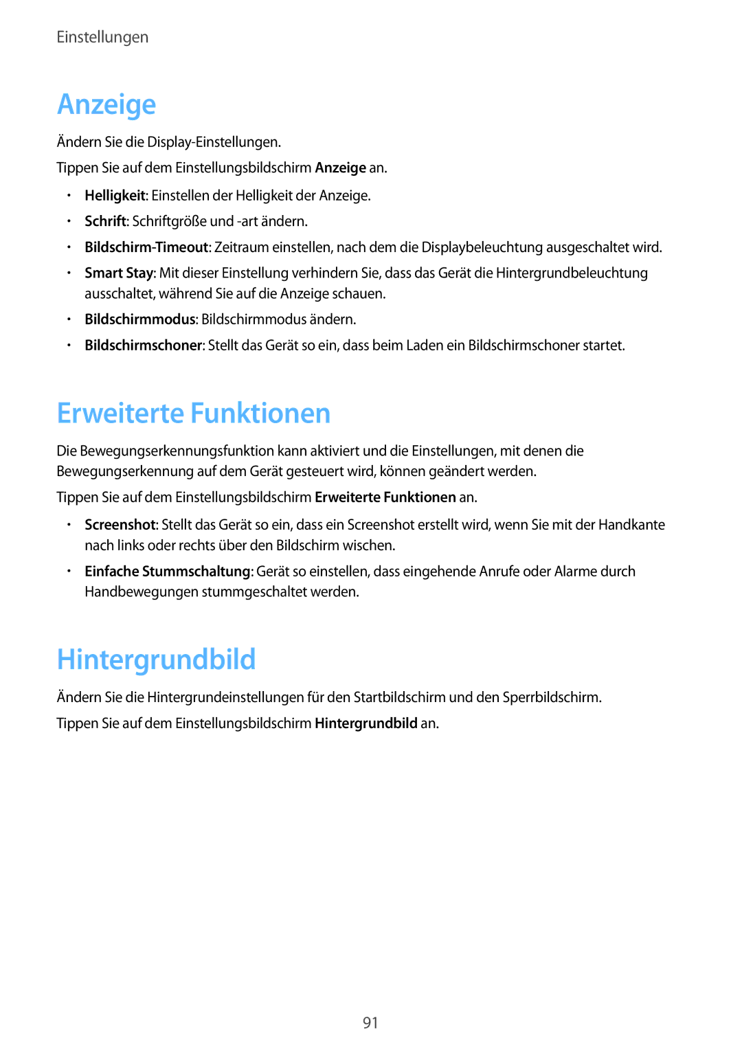 Samsung SM-T555NZWASEB, SM-T555NZKAAUT, SM-T555NZKAATO, SM-T555NZKASEB, SM-T555NZKATPH manual Anzeige, Hintergrundbild 