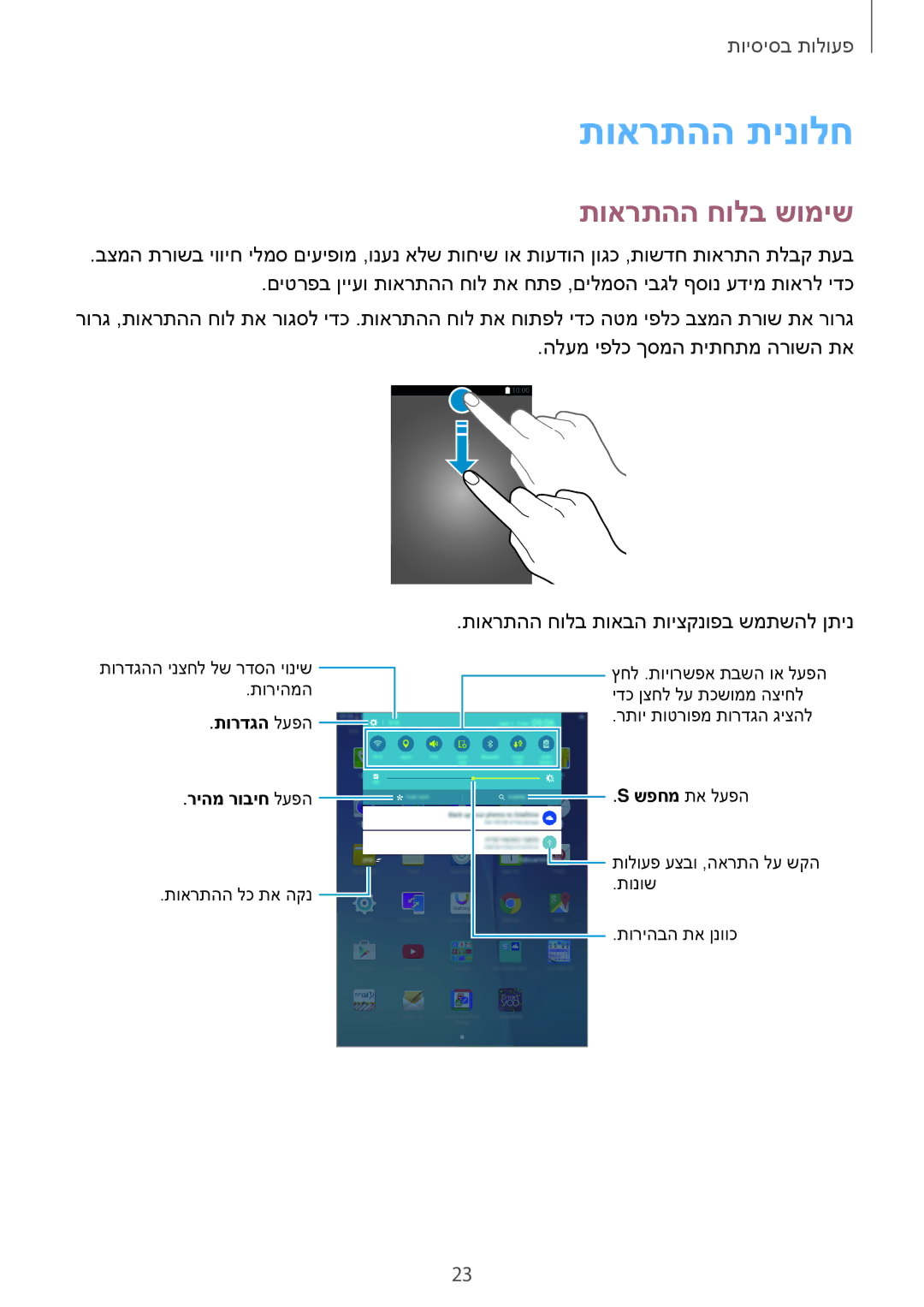 Samsung SM-T555NZKAILO manual תוארתהה תינולח, תוארתהה חולב שומיש 