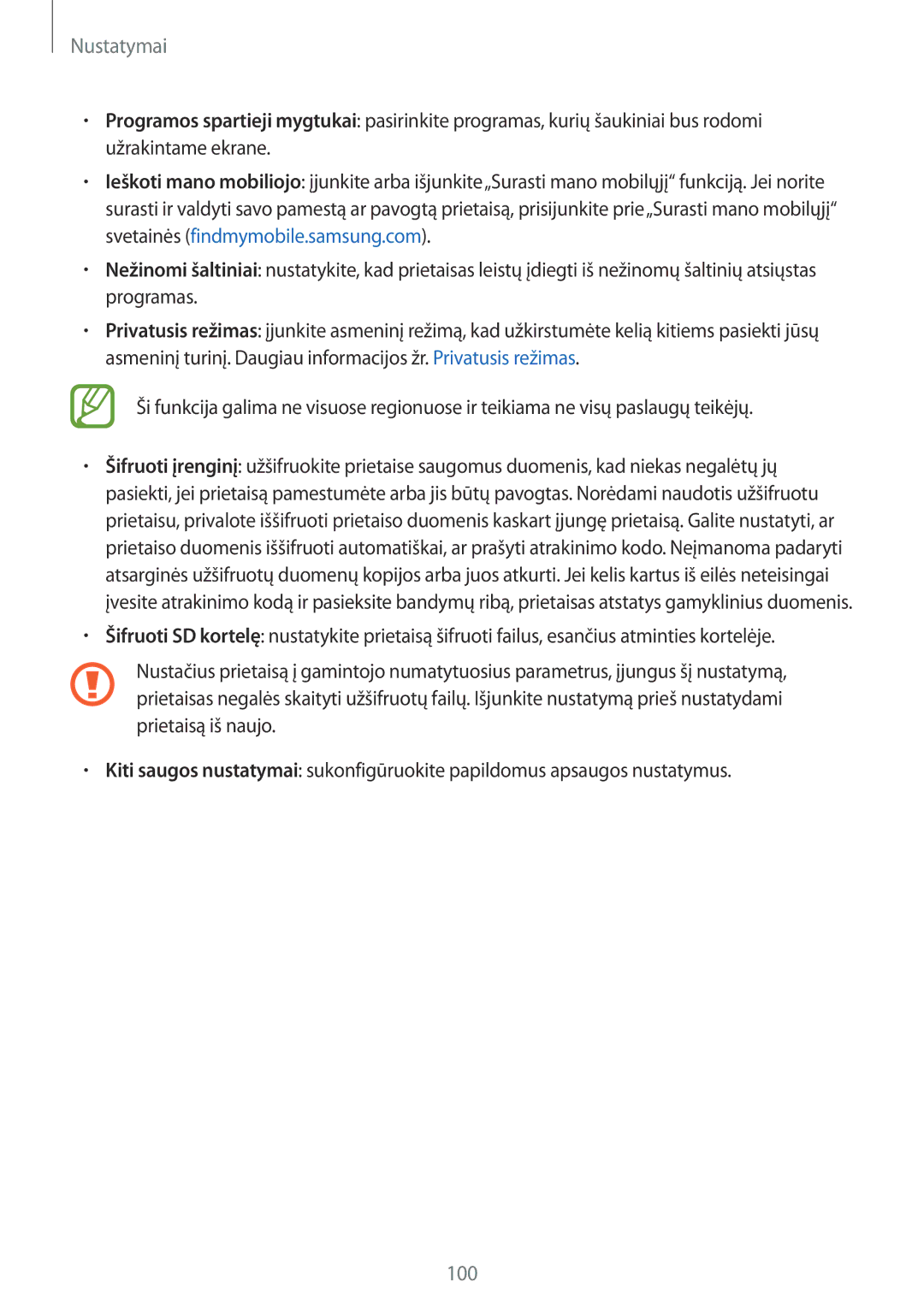 Samsung SM-T555NZKASEB, SM-T555NZWASEB manual 100 