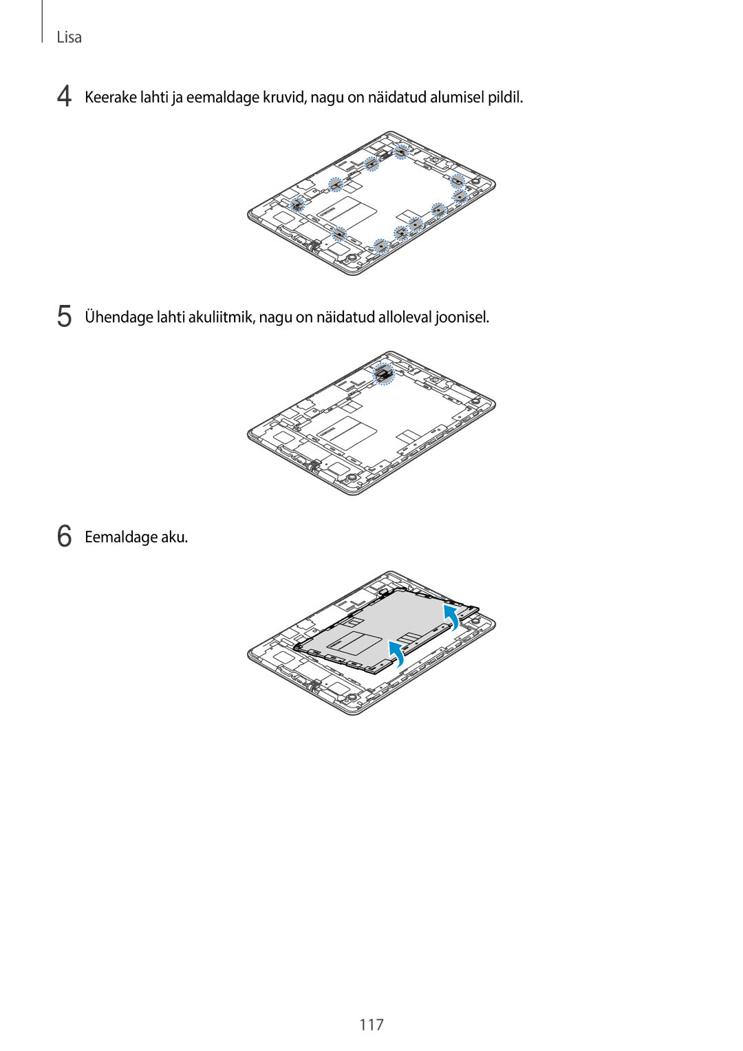 Samsung SM-T555NZWASEB, SM-T555NZKASEB manual 117 