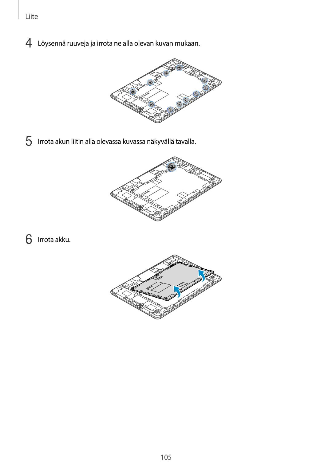 Samsung SM-T555NZWANEE, SM-T555NZKENEE, SM-T555NZKANEE manual 105 