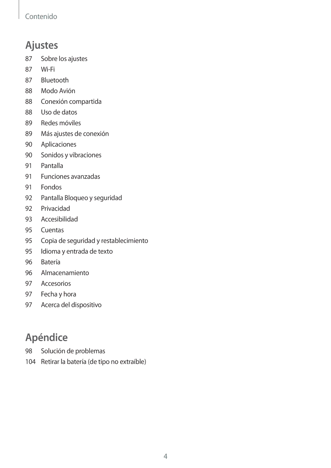 Samsung SM-T555NZWAPHE manual Apéndice 