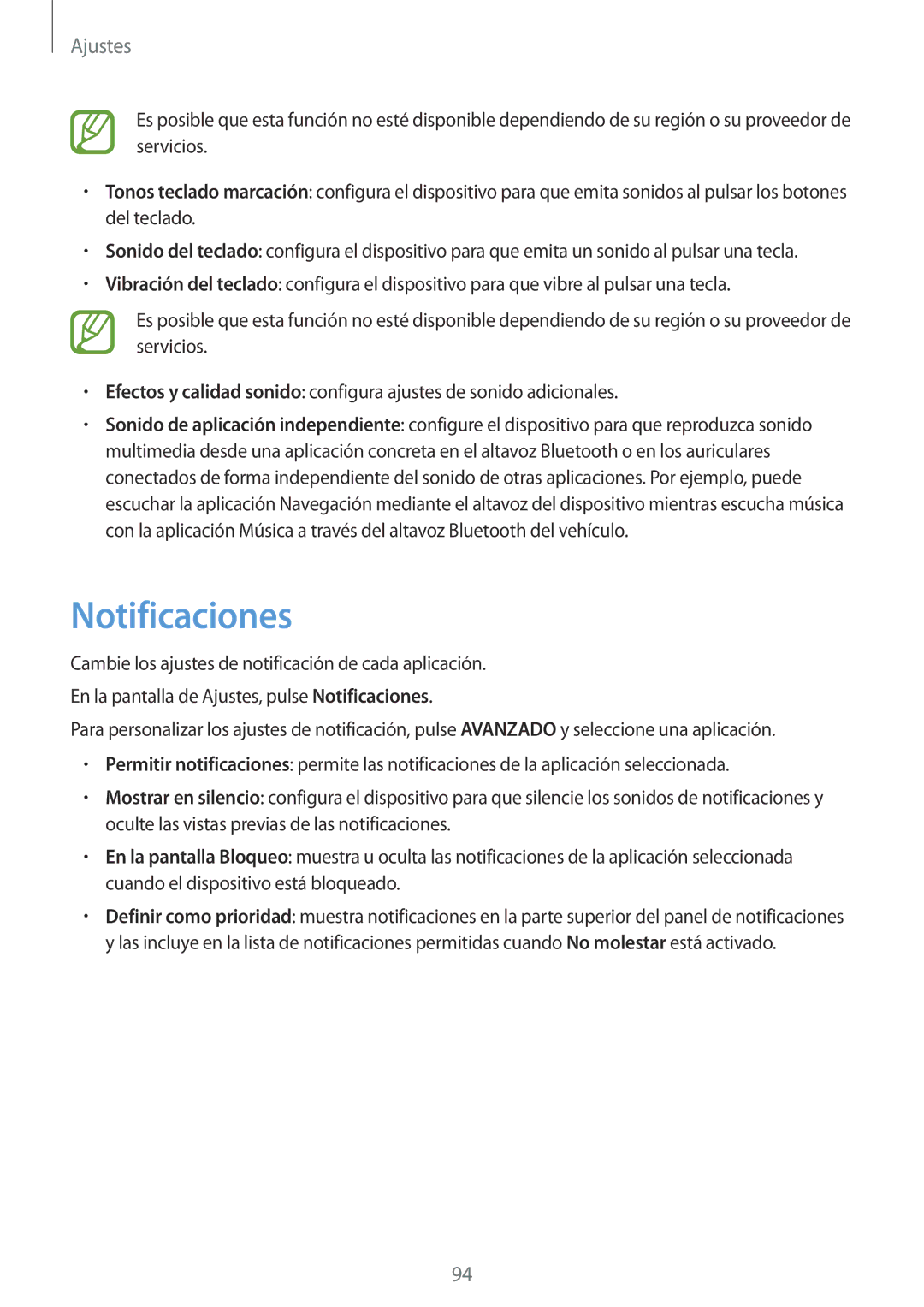 Samsung SM-T555NZWAPHE manual Notificaciones 