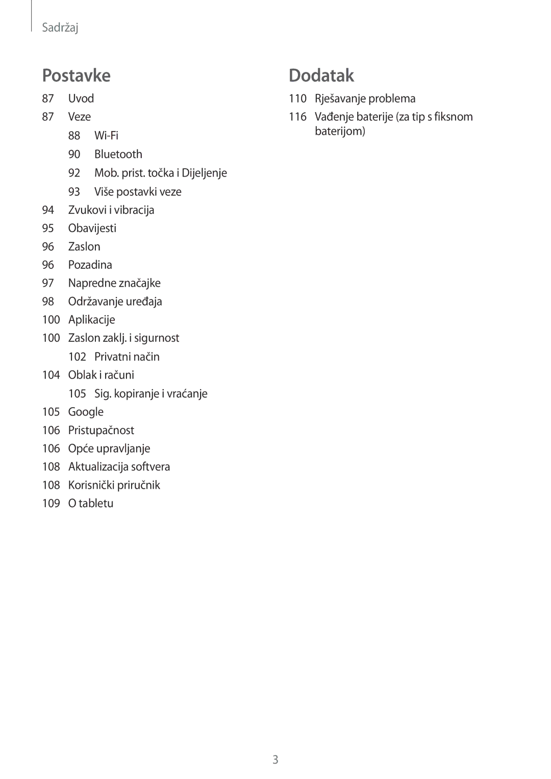 Samsung SM-T555NZWASEE manual Dodatak 