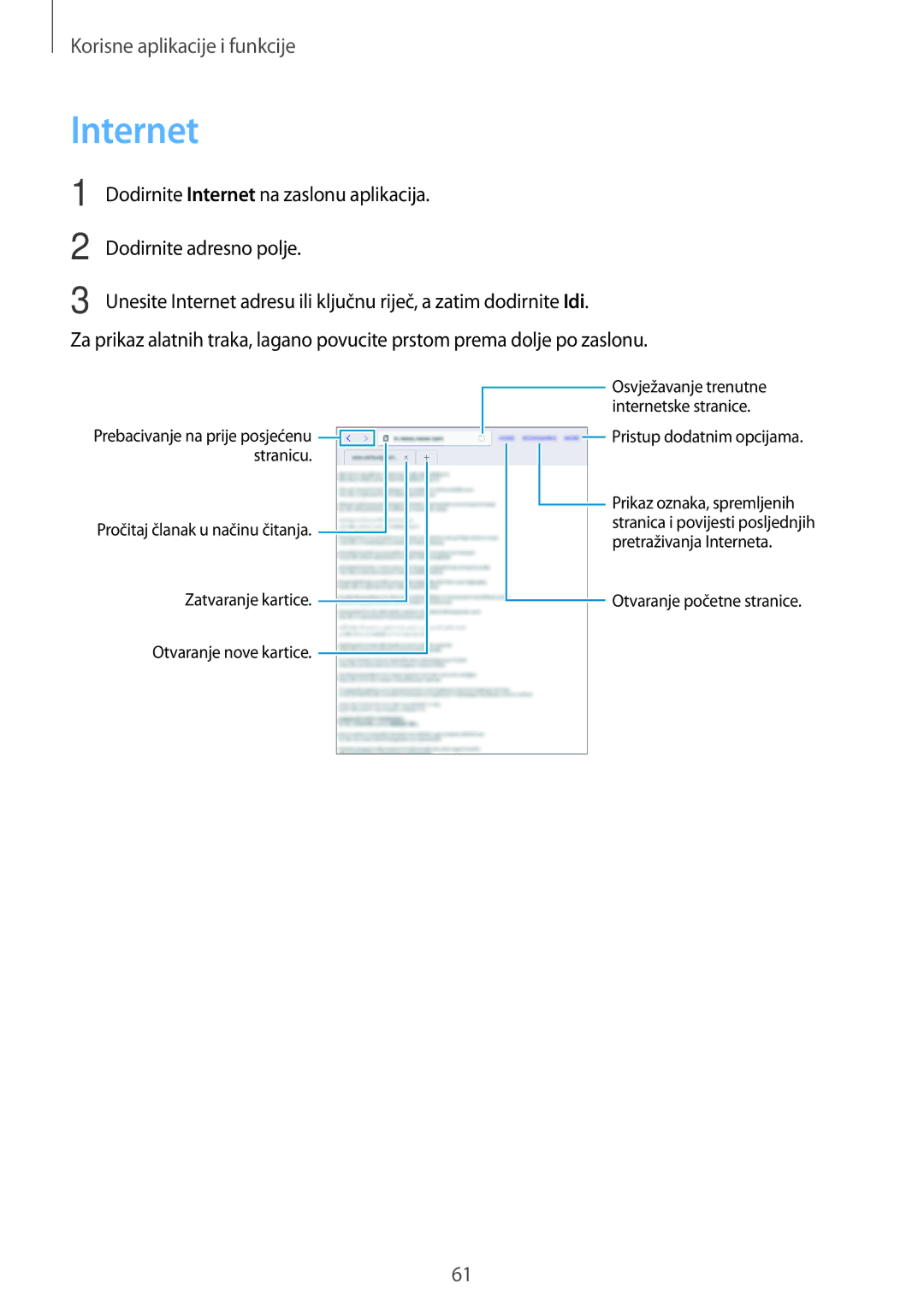 Samsung SM-T555NZWASEE manual Internet 