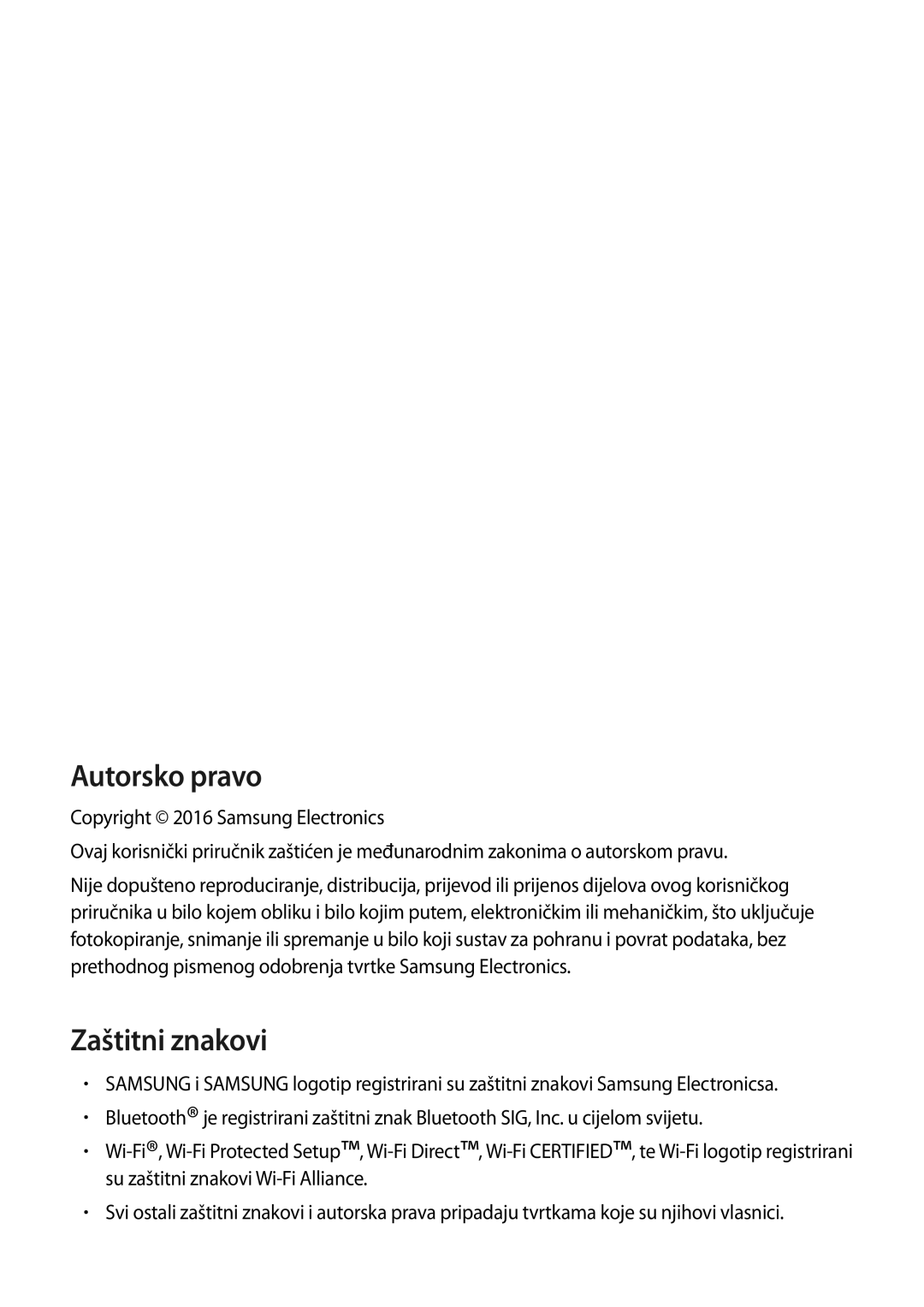 Samsung SM-T555NZWASEE manual Autorsko pravo 