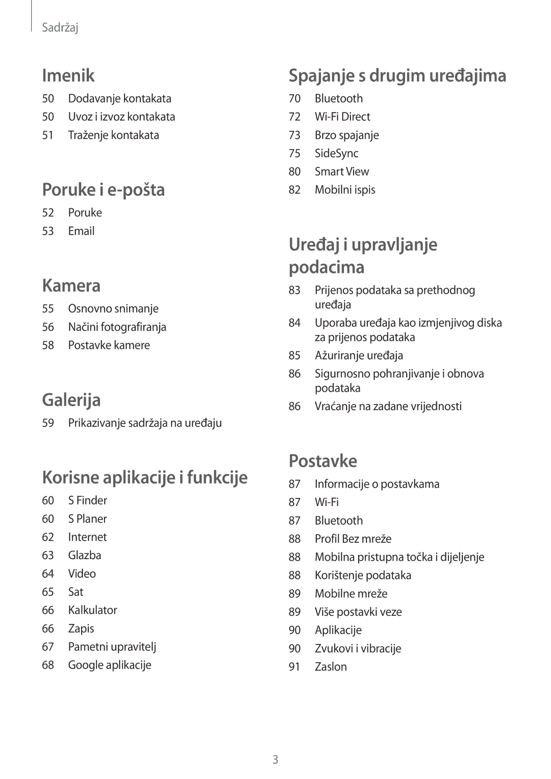 Samsung SM-T555NZWASEE manual Imenik 