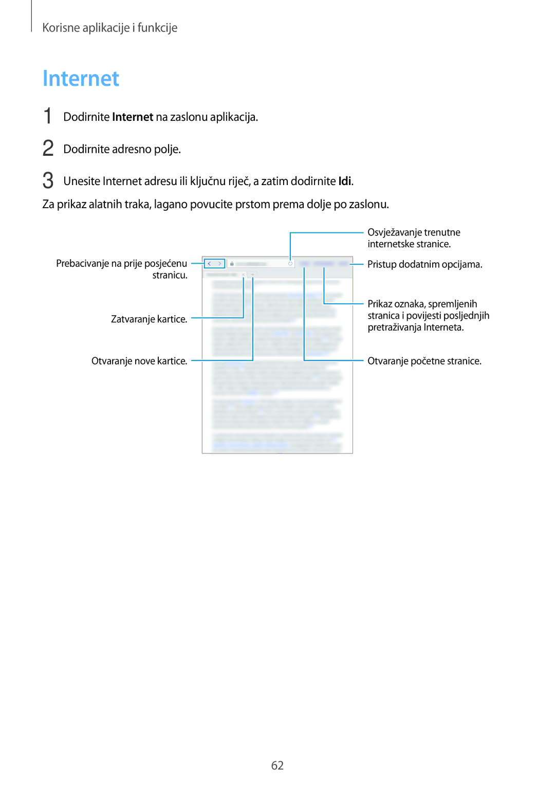 Samsung SM-T555NZWASEE manual Internet 